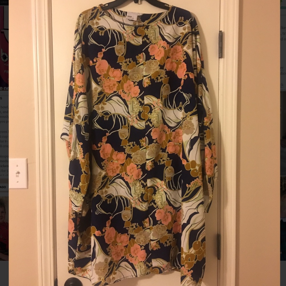 ASOS Asian inspired print, dolman dress - size 22